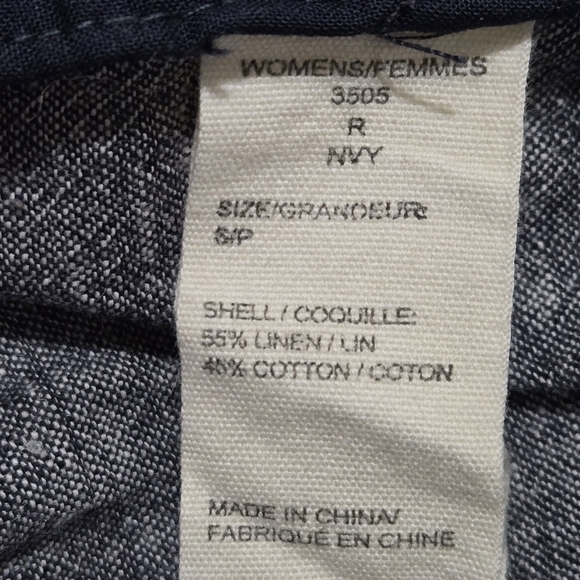 Woolrich Drawstring Shorts Linen Blend Navy Blue Heather Size Small - Picture 9 of 9